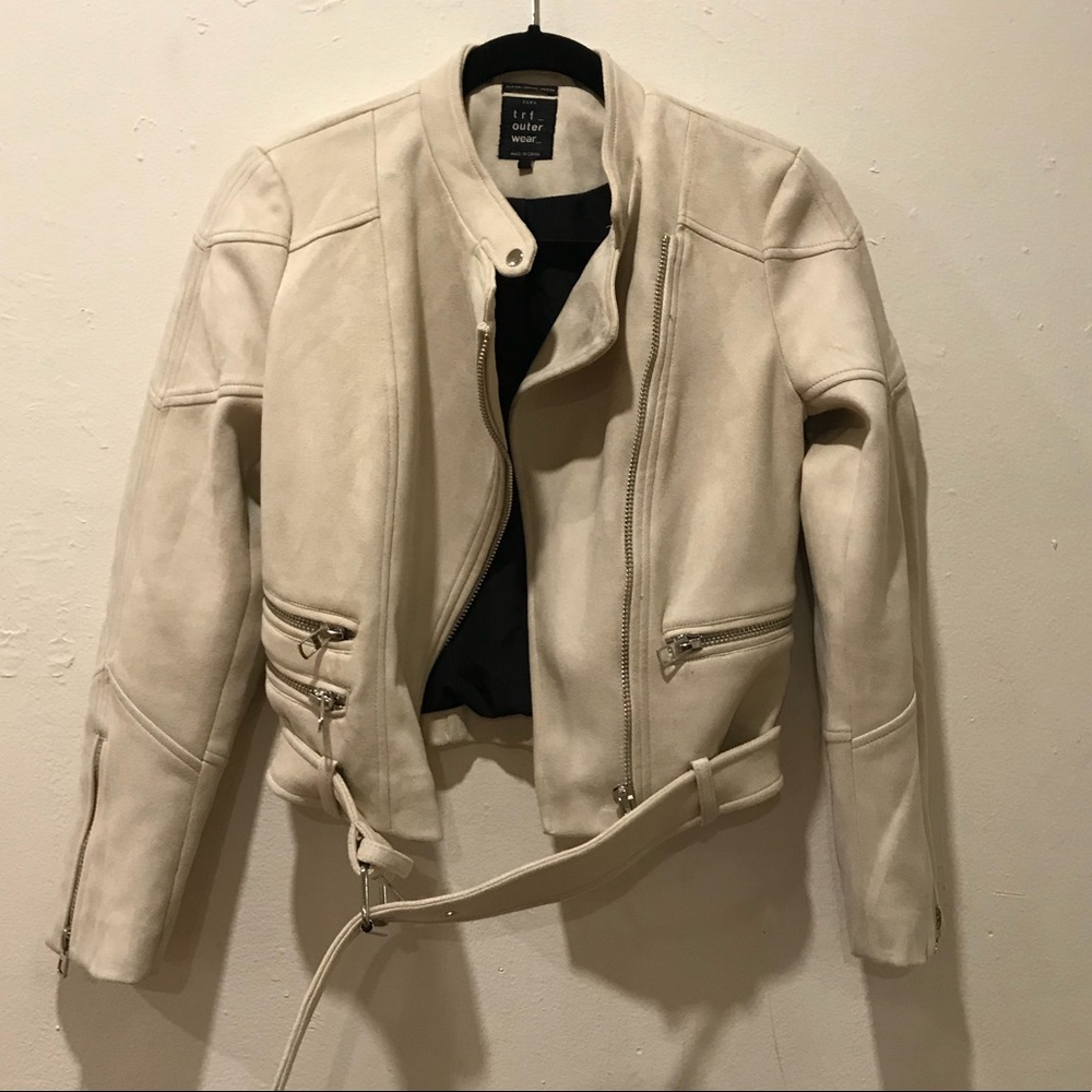 Zara women’s Cream Suede Jacket